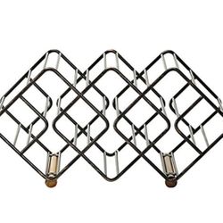 12-Bottle Metal Stackable Wine Storage Rack, Antique Black