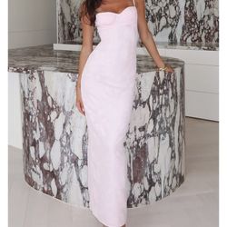 Poppy Dream Maxi Dress (Baby Pink)