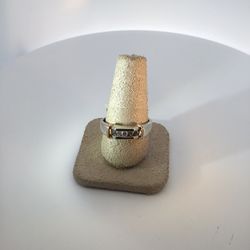 14Karat White And Yellow 2-Toned 5 Diamond 0.33Ct Channeled Men’s Wedding Band 