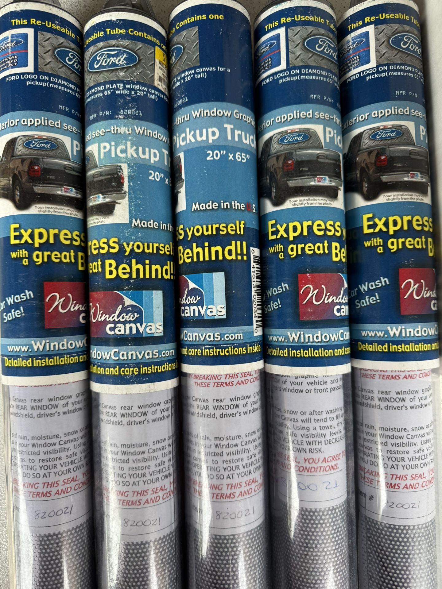 FORD DIAMOND PLATE PICK-UP TRUCK BACK WINDOW GRAPHIC DECAL ITEM NO. 820021  