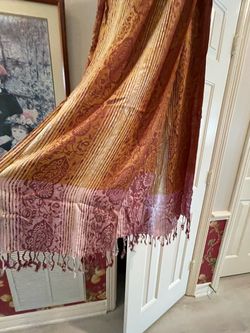 Paisley Woven Shawl Wrap with Fringe
