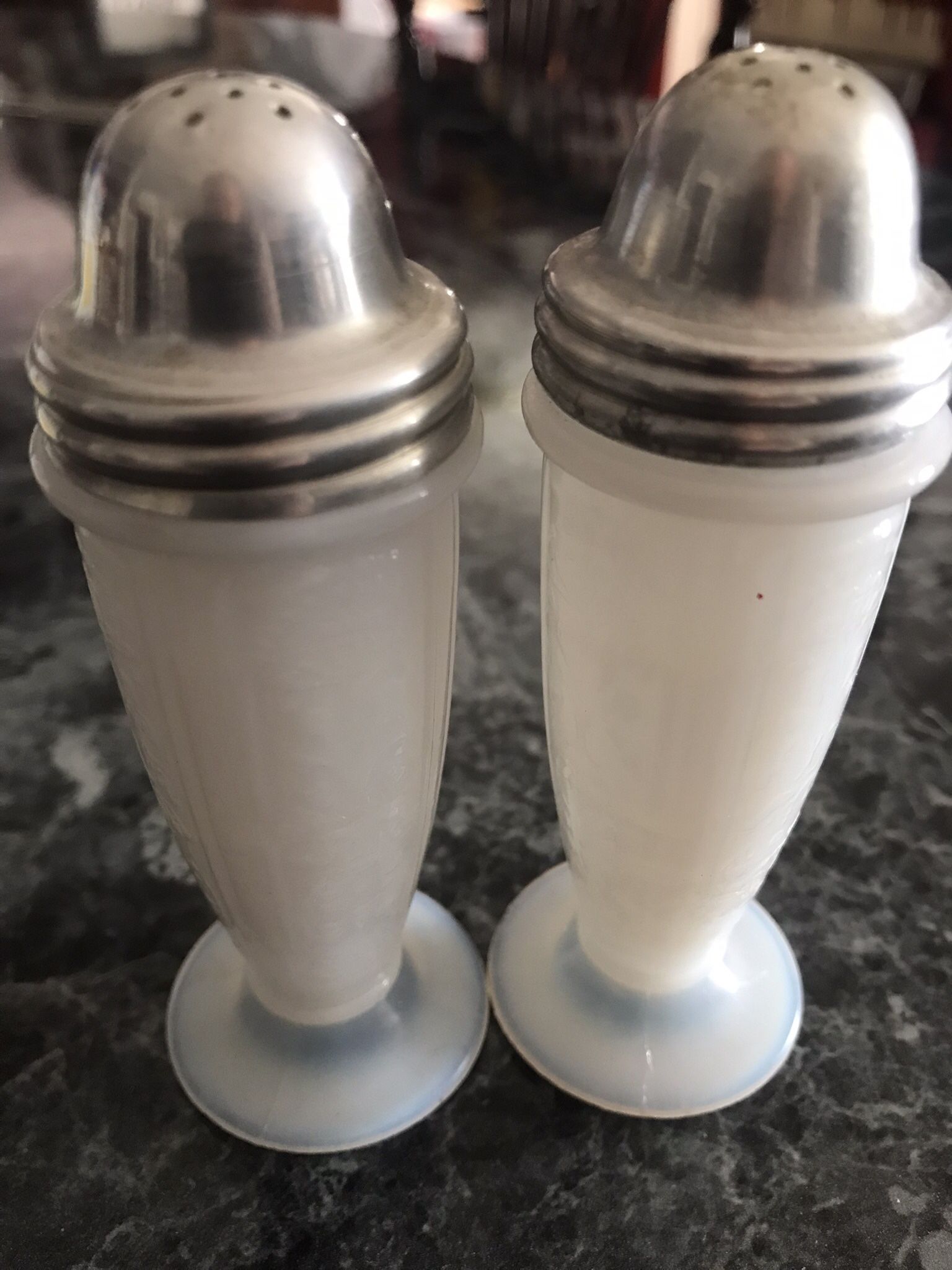 Rare depression glass salt and peppers