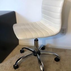 Designer White Leather Office Chair