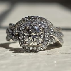 2.35ctw Twisted Halo Engagement Ring