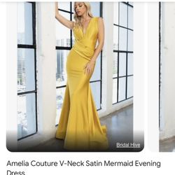 Yellow Prom / Wedding Guest Dress Size 8