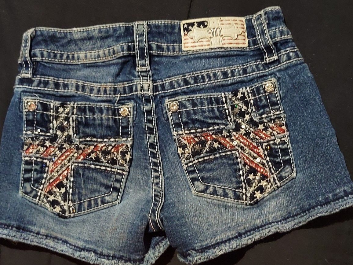 Miss Me STARS STRIPES FLAG USA SHORTS SIZE 25 WAIST