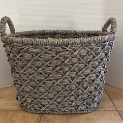 Large Farmhouse Gray Rustic Basket Home Decor - 13” H x 18”W- CHANDLER ( Ocotillo & Cooper) 