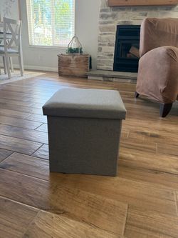 Fabric storage ottoman