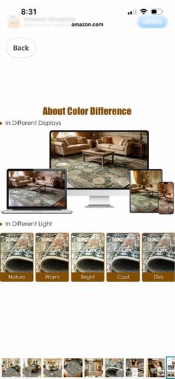 RUGSURE Washable Area Rugs - Perfect for Living Room, Bedroom, Kids Room, Nursery - Stain & Water Resistant Non-Slip, Pet & Child Friendly, Vintage Tr