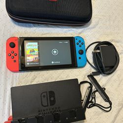 Nintendo Switch Console with dock, case, charger and sd card