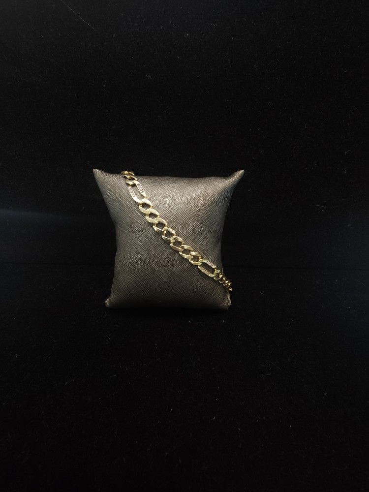 10k Gold Concave Curb Bracelet 