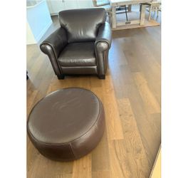 4-Piece Genuine Leather Living Room Set – Sofa, 2 Chairs & Ottoman Description