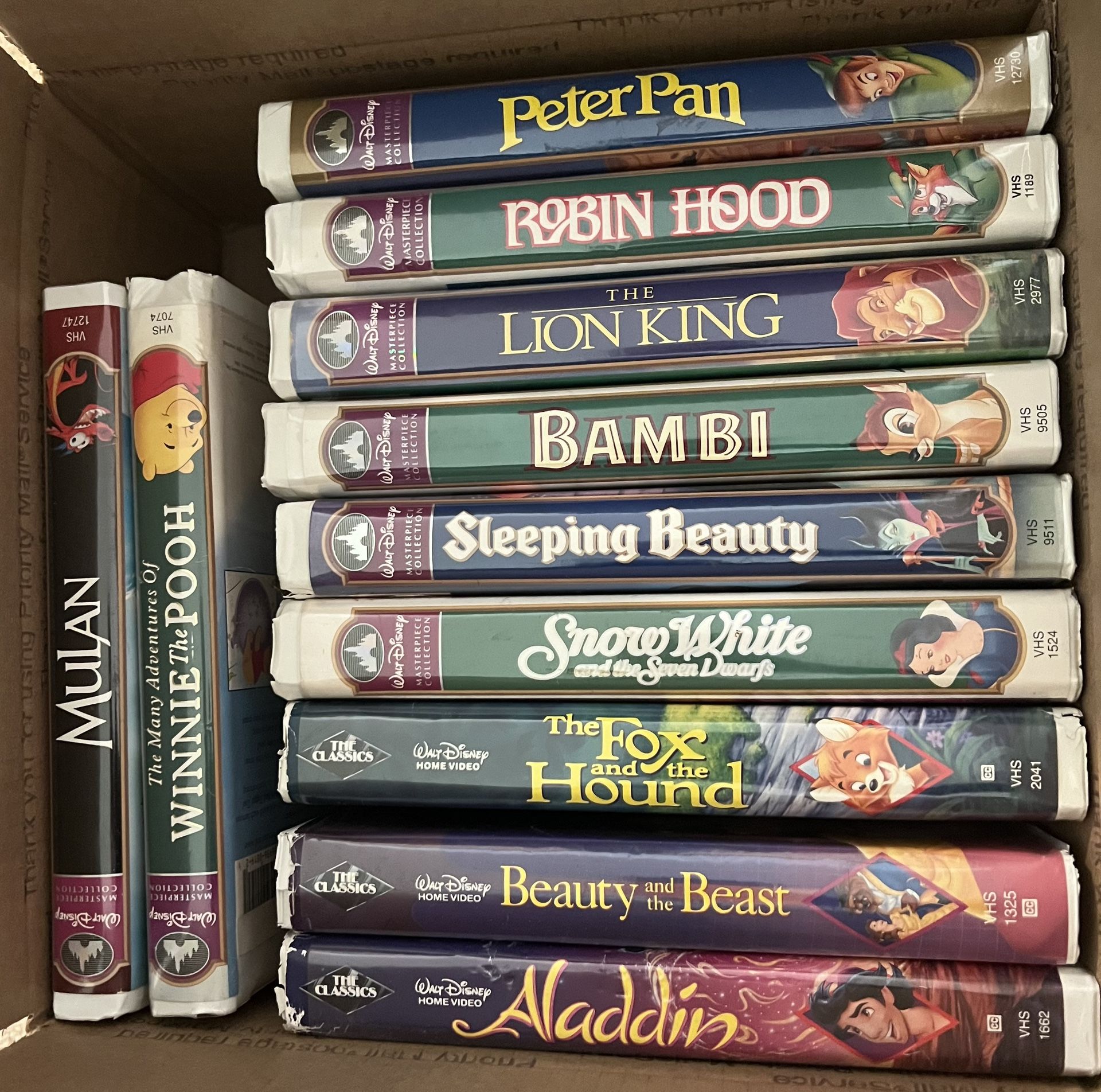 Lot Of 11 VHS Walt Disney Movies BLACK DIAMOND Masterpiece Collection B