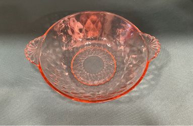Vintage Anchor Hocking pink diamond optic serving bowl