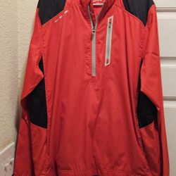 Men’s Snake Eyes 1/2 Zip Lined Pullover Jacket Weather-18 Red Black Size L -New No Tags 