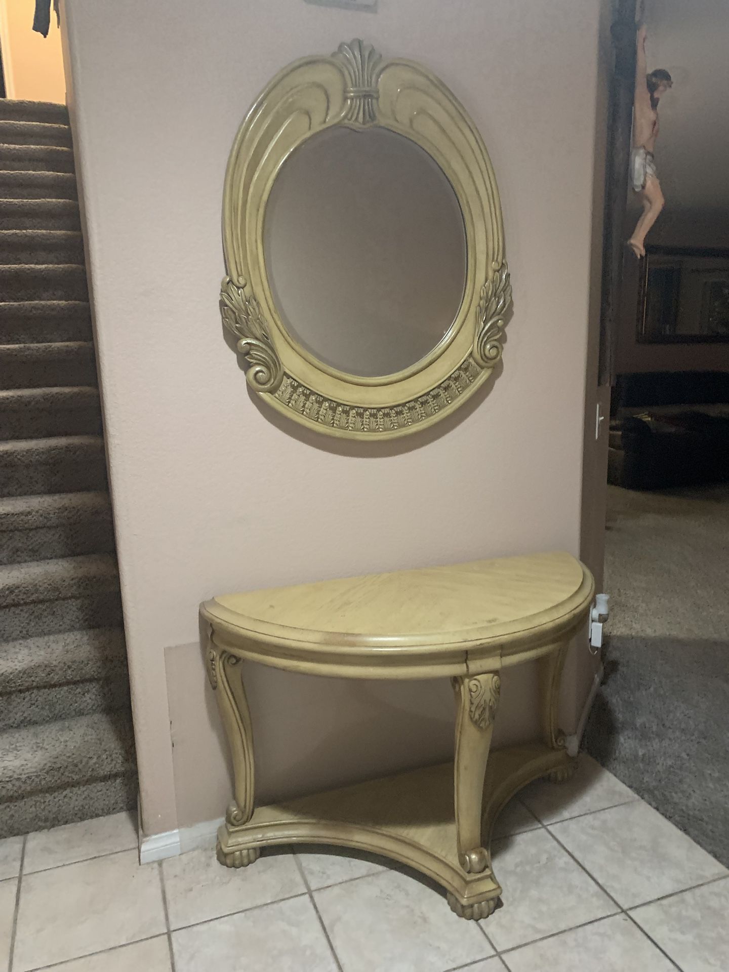 Mesa De Entrada Con Espejo table and mirror