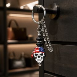 Skull Key-Chain Clip Purse or Backpack