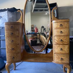 Vintage Birds Eye full Length Mirror/drawers