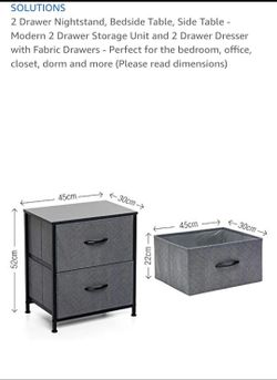 Set Of 2 New open box
, Available in Hesperia 
Nightstand, Small Dresser for Bedroom with 2 Drawers, Bedside Table Night Stand 