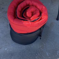 Red Sleeping Bag With Black Bag Like New