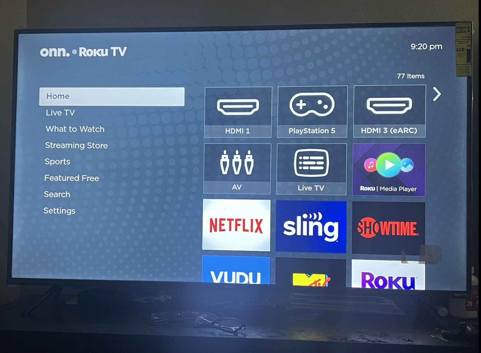 55’ Onn Roku 4k ultra high def smart tv. 