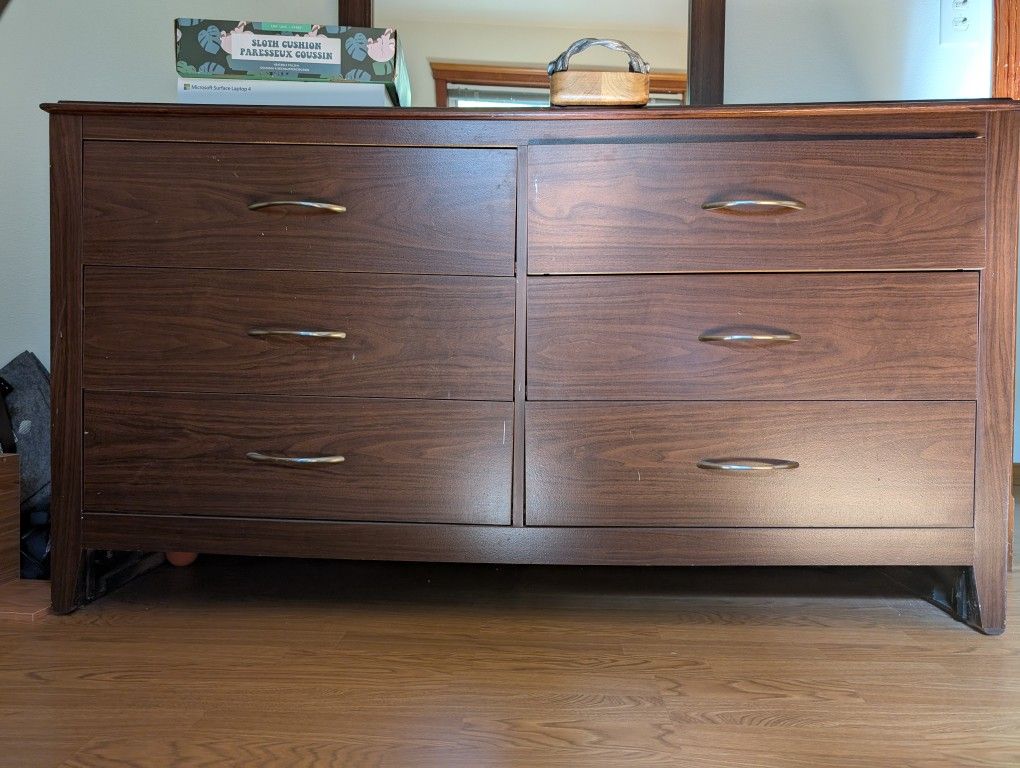 Solid Wood Dresser with Mirror