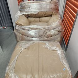 Leather Chair AND Ottoman 
