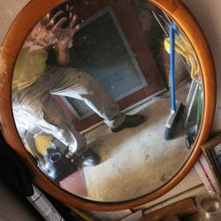 Antique Cherry Wood Mirror 