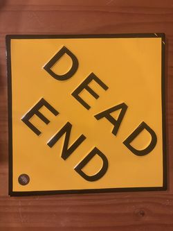 Large 3D “Dead End” Street Sign - Retro Yellow Black Garage Wall Decor