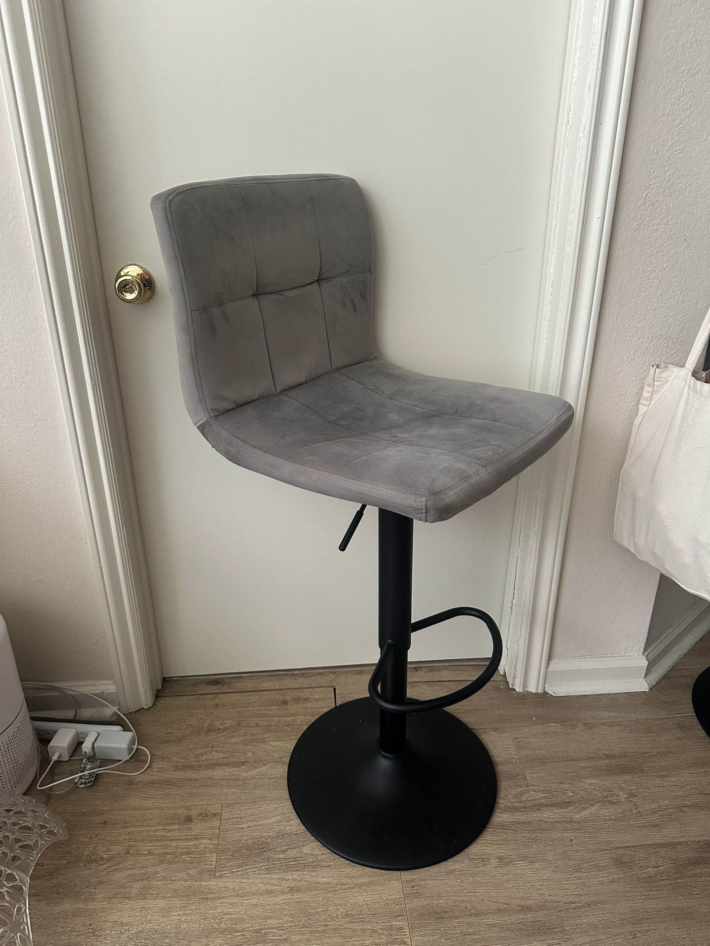 Two Grey Bar Stools