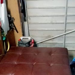 Faux Leather Ottoman 