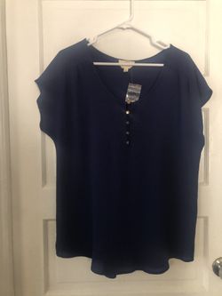 Plus size blue blouse