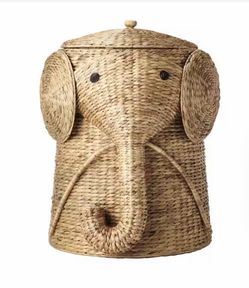 NEW ELEPHANT WICKER STORAGE HAMPER