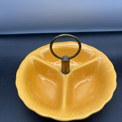  Vtg Serving Dish Divided Lane & Co Van Nuys CA Pottery Ceramic 