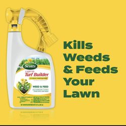 Scotts Turf Builder Plus2 Weed & Feed 32 oz - New - Kills 50+ Weeds, Feeds 6,000 sq ft