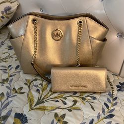 Golden Micheal Kors Purse