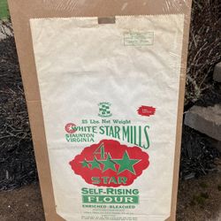 Vintage White Stars Mills Self-Rising Flour Bag (Staunton, VA)