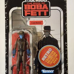 RETRO KENNER CARD.  STAR WARS RETRO COLLECTION.  THE BOOK OF BOBA FETT.  CAD BANE 3.75 " ACTION FIGURE. 