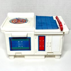 White Oven Unit with Slicer from Vintage 1988 Kenner Parker Toys (KPT) “Play-Doh Make-A-Meal Chef’s Oven #21750”