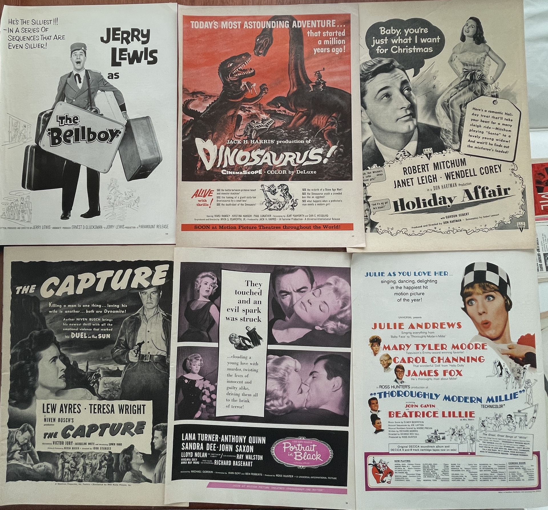 Vintage Movie Ads -Disney, Hitchcock, Jerry Lewis, Sinatra 
