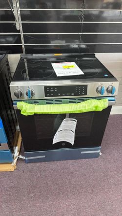 GE 30 in. 5 Burner Element Slide-In Electric Range in Stainless Steel with Crisp Mode
