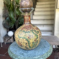 Vintage Leather Wrapped Decanter $67.00 Made In Italy