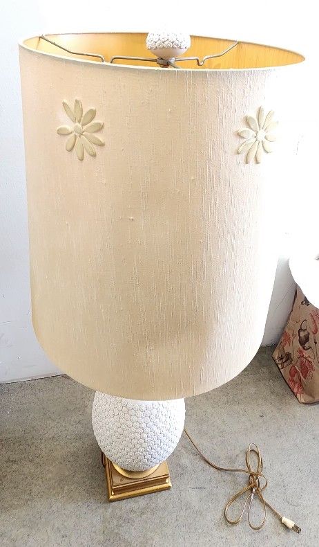 Two Flower Design Lamps - Creme Color