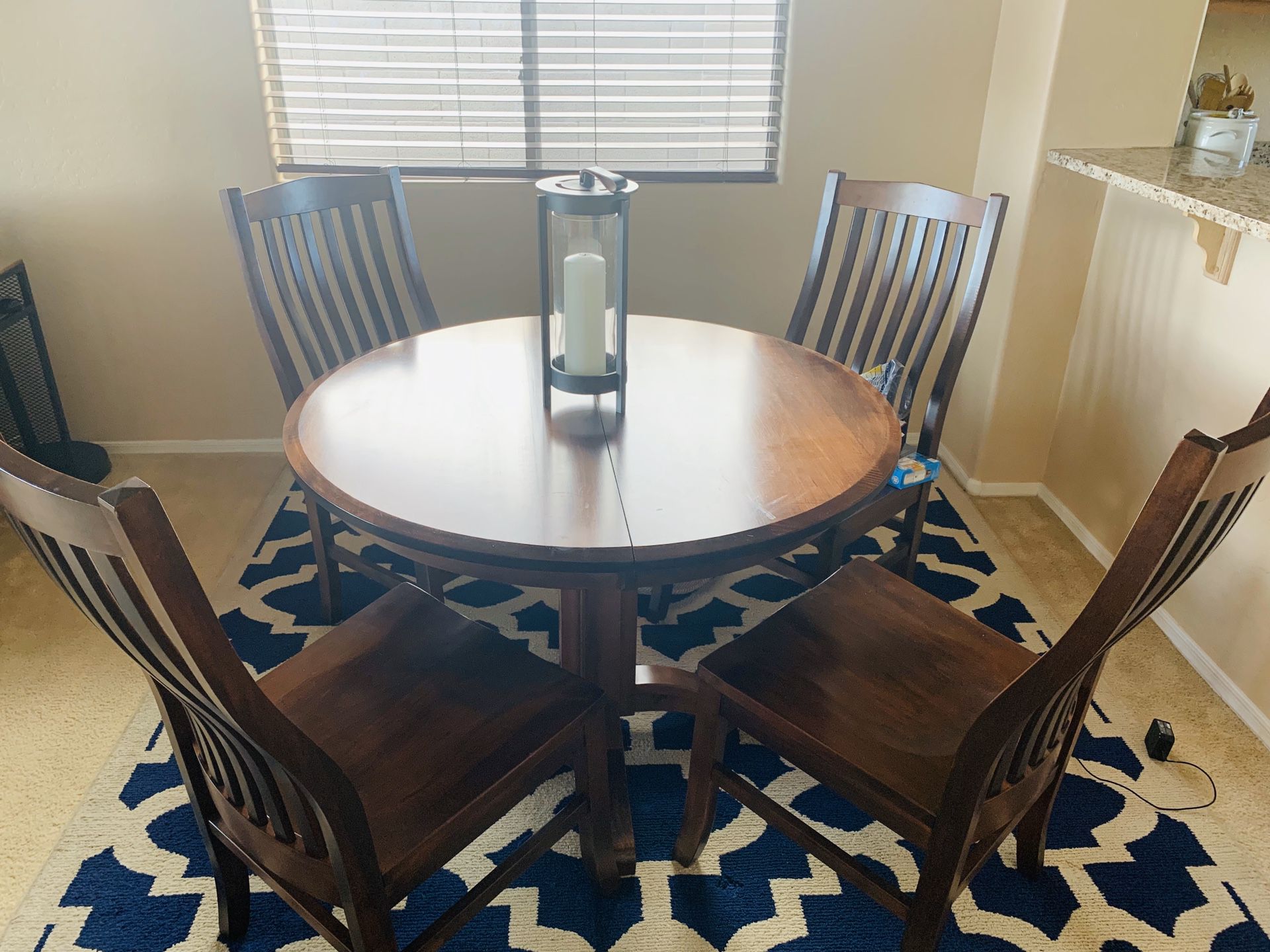 Cherry Table with leaf & 6 chairs total
