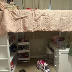 Bunk bed With Desk/ Shelves 