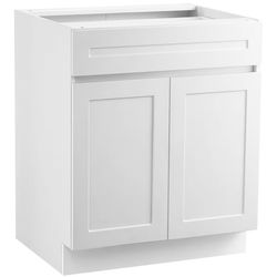 "VEVOR White Shaker Base Cabinet with Drawer, 36-Inch Unassembled Drawer Base Cabinet, 36"" W x 24"" D x 34.5"" H Ready to Assemble Cabinet with Soft-