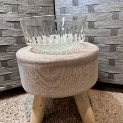 Large Vintage Cut Crystal Glass Bowl