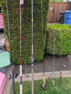 Fishing reels and rods.