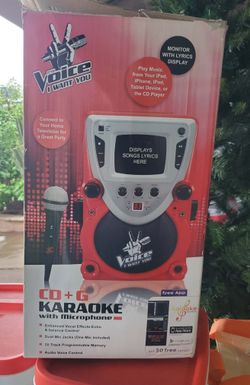 Karaoke machine with microphone