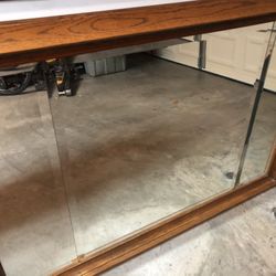 55x37 Real Oak Wood Mirror